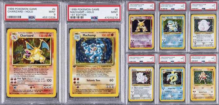 1999 Pokemon Game Holo PSA MINT 9 Complete Run (16) Including 1st Edition Card (1)